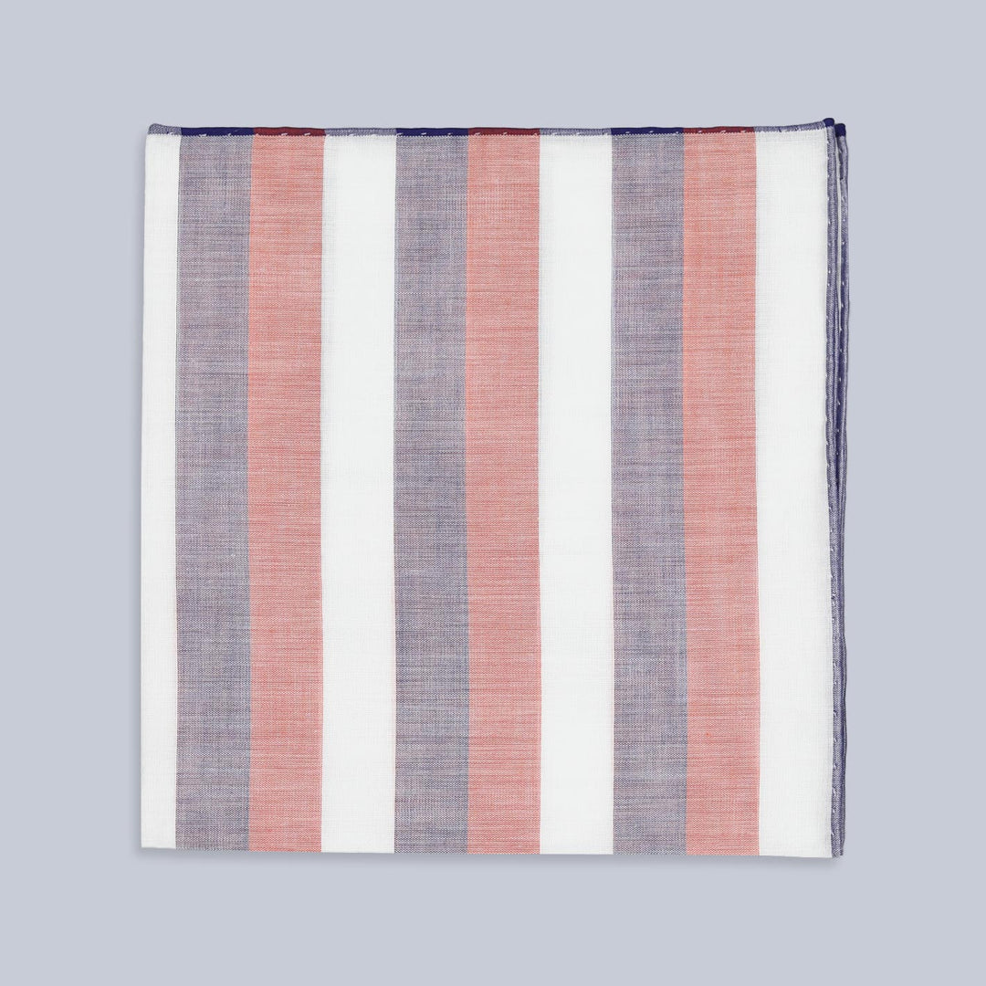 Orange Blue Ravello Cotton Pocket Square