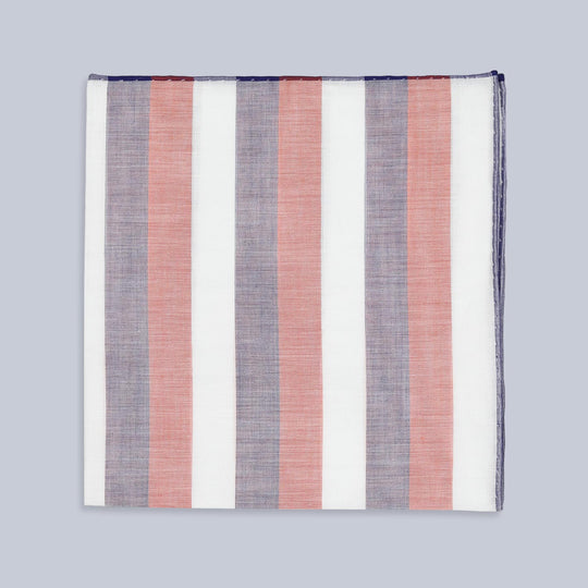 Orange Blue Ravello Cotton Pocket Square