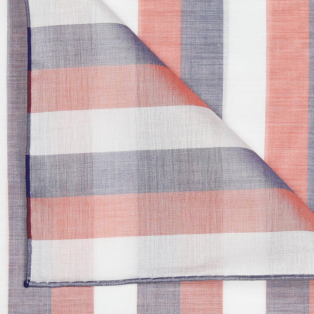 Orange Blue Ravello Cotton Pocket Square
