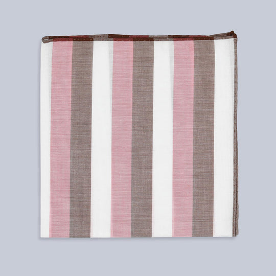 Pink Brown Ravello Fuchsia Cotton Pocket Square