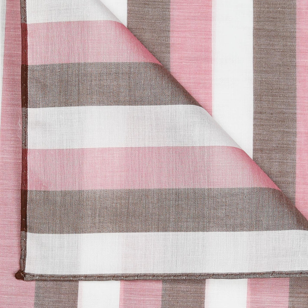 Pink Brown Ravello Fuchsia Cotton Pocket Square