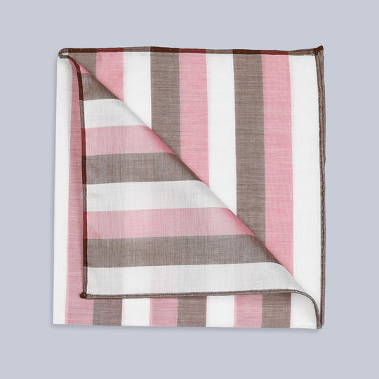 Pink Brown Ravello Fuchsia Cotton Pocket Square