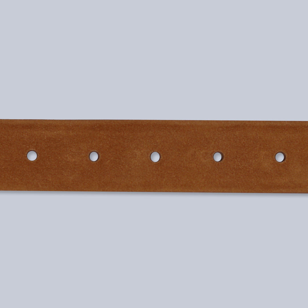 Snuff Suede Brass Buckle Belt