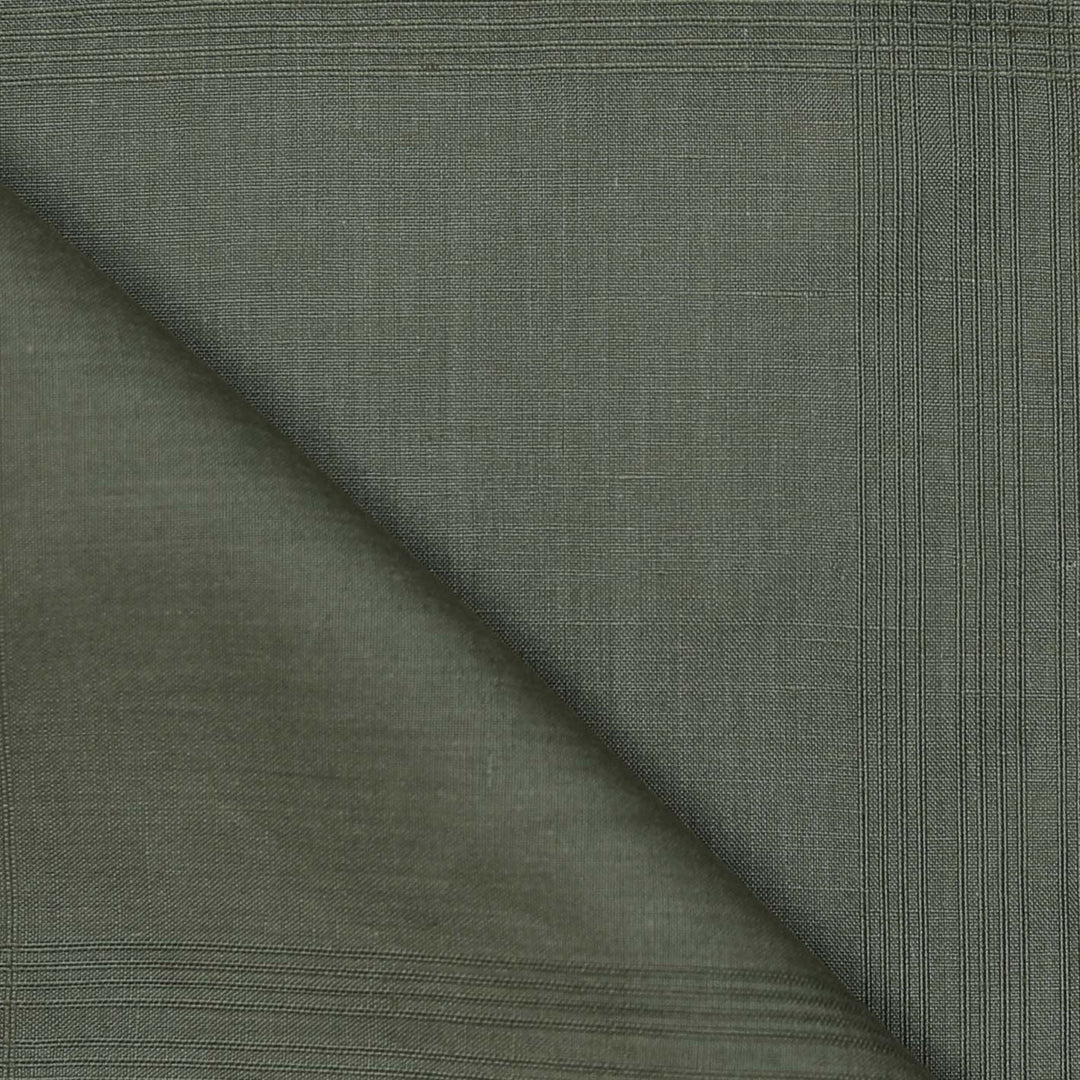 Green Cotton Linen Pocket Square