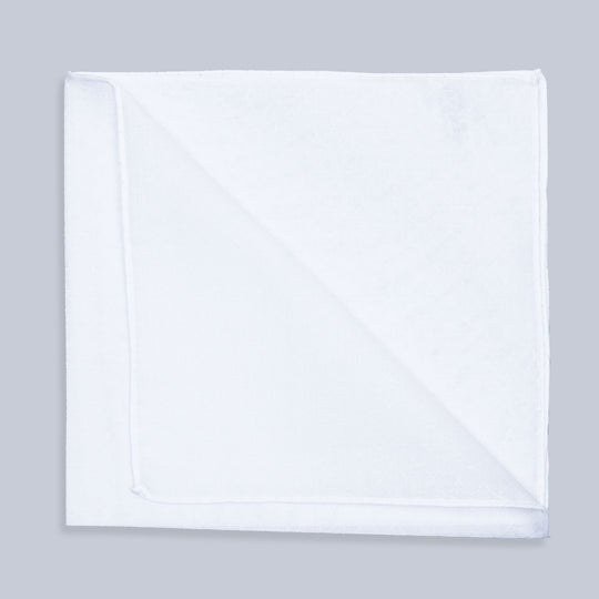 White Waves Cotton Pocket Square