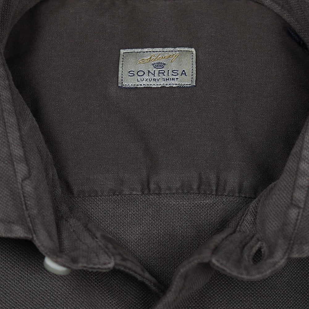 Dark Chocolate Brown Cotton Jersey Shirt