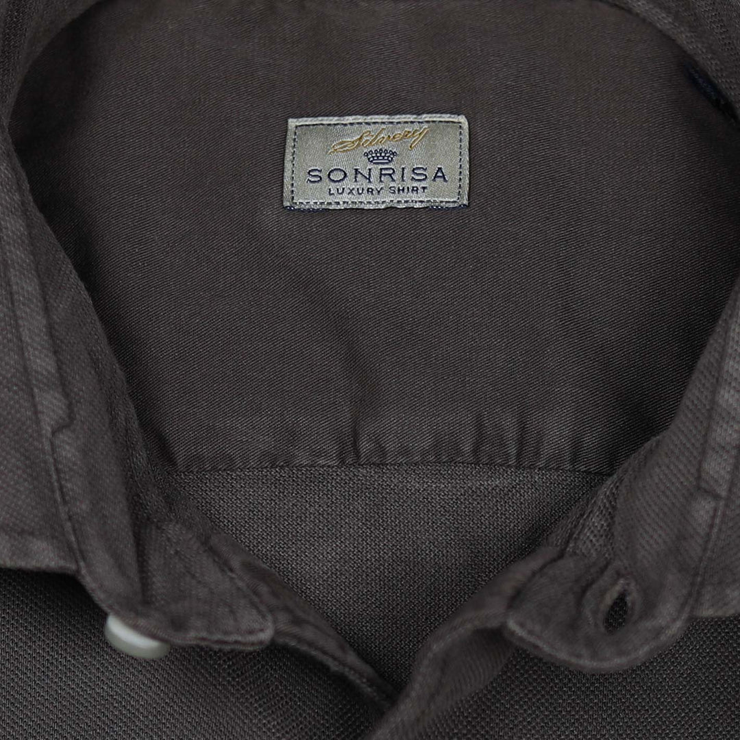 Dark Chocolate Brown Cotton Jersey Shirt