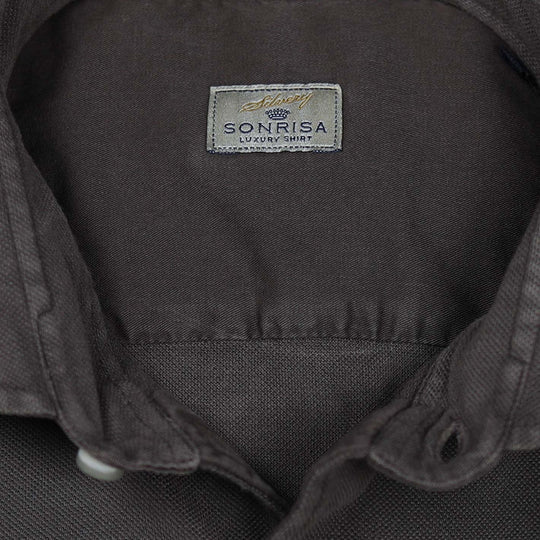 Dark Chocolate Brown Cotton Jersey Shirt