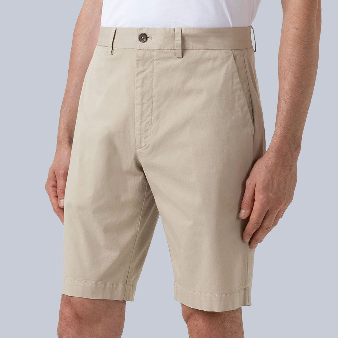 Beige Classic Cotton Chino Shorts