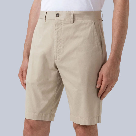 Beige Classic Cotton Chino Shorts