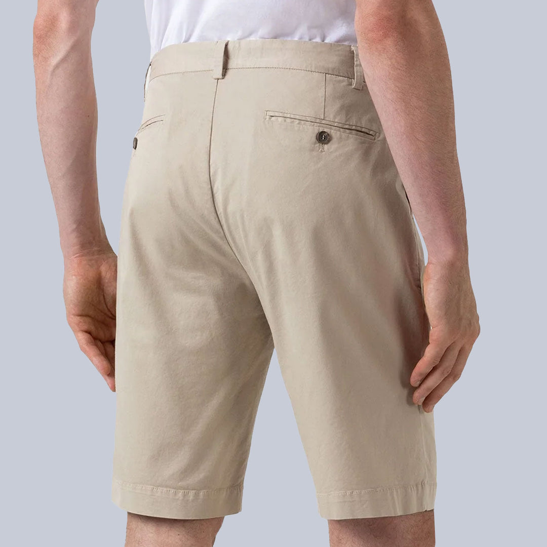 Beige Classic Cotton Chino Shorts