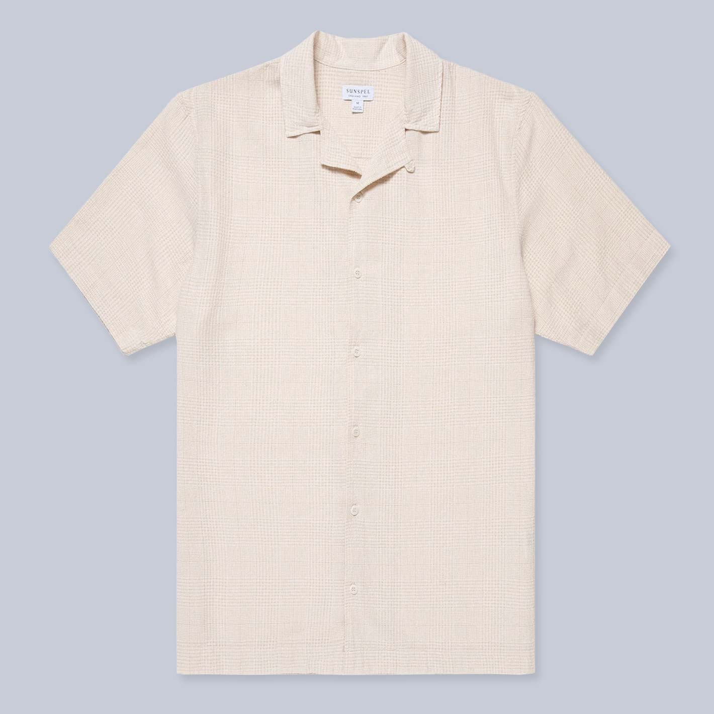 Ecru Loose Weave Check Camp Collar Shirt – Lund & Lund