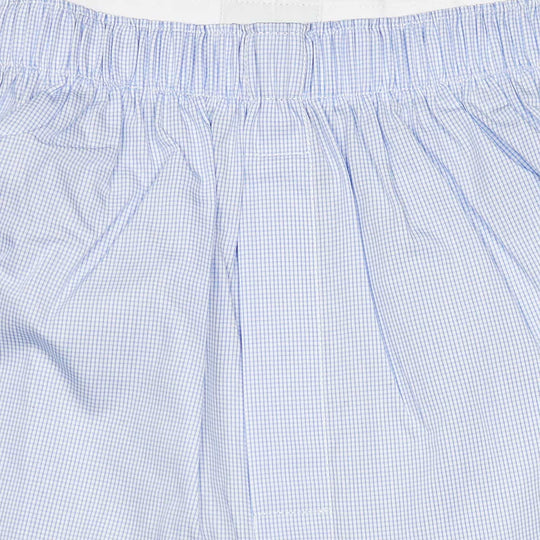 Light Blue Micro Gingham Boxer Shorts