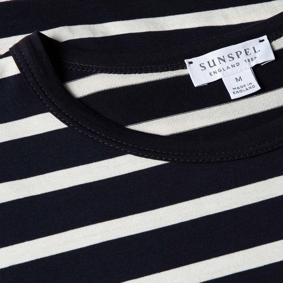 Navy Ecru Breton Stripe T-shirt