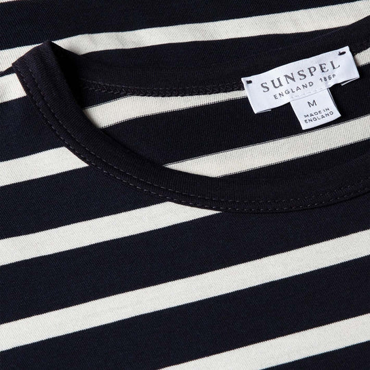 Navy Ecru Breton Stripe T-shirt