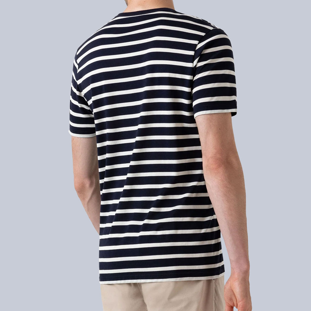 Navy Ecru Breton Stripe T-shirt