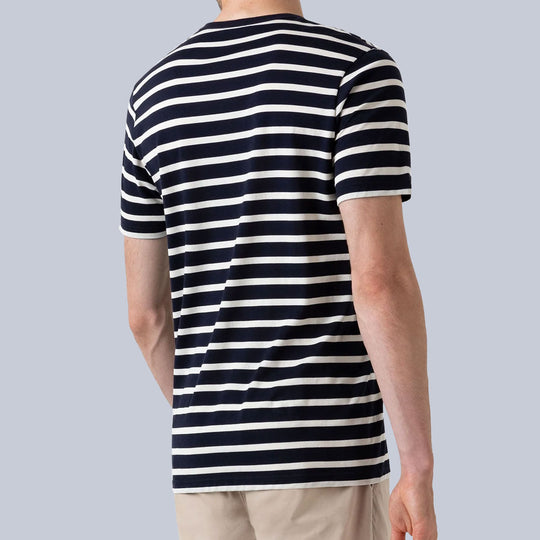 Navy Ecru Breton Stripe T-shirt