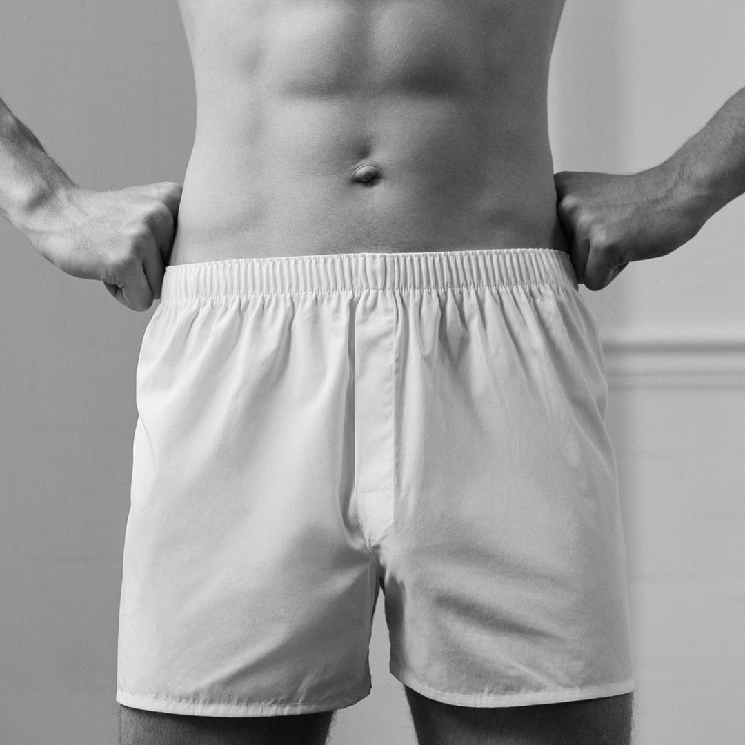 Sunspel White Cotton Boxer Shorts