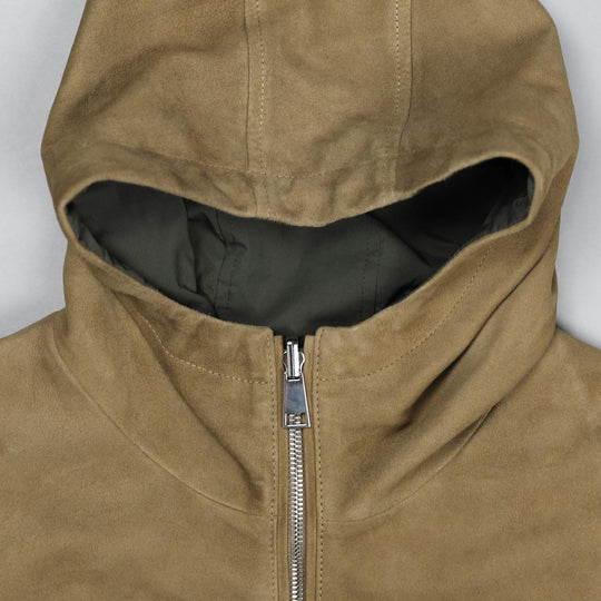 Beige Green Reversible Hooded Jacket