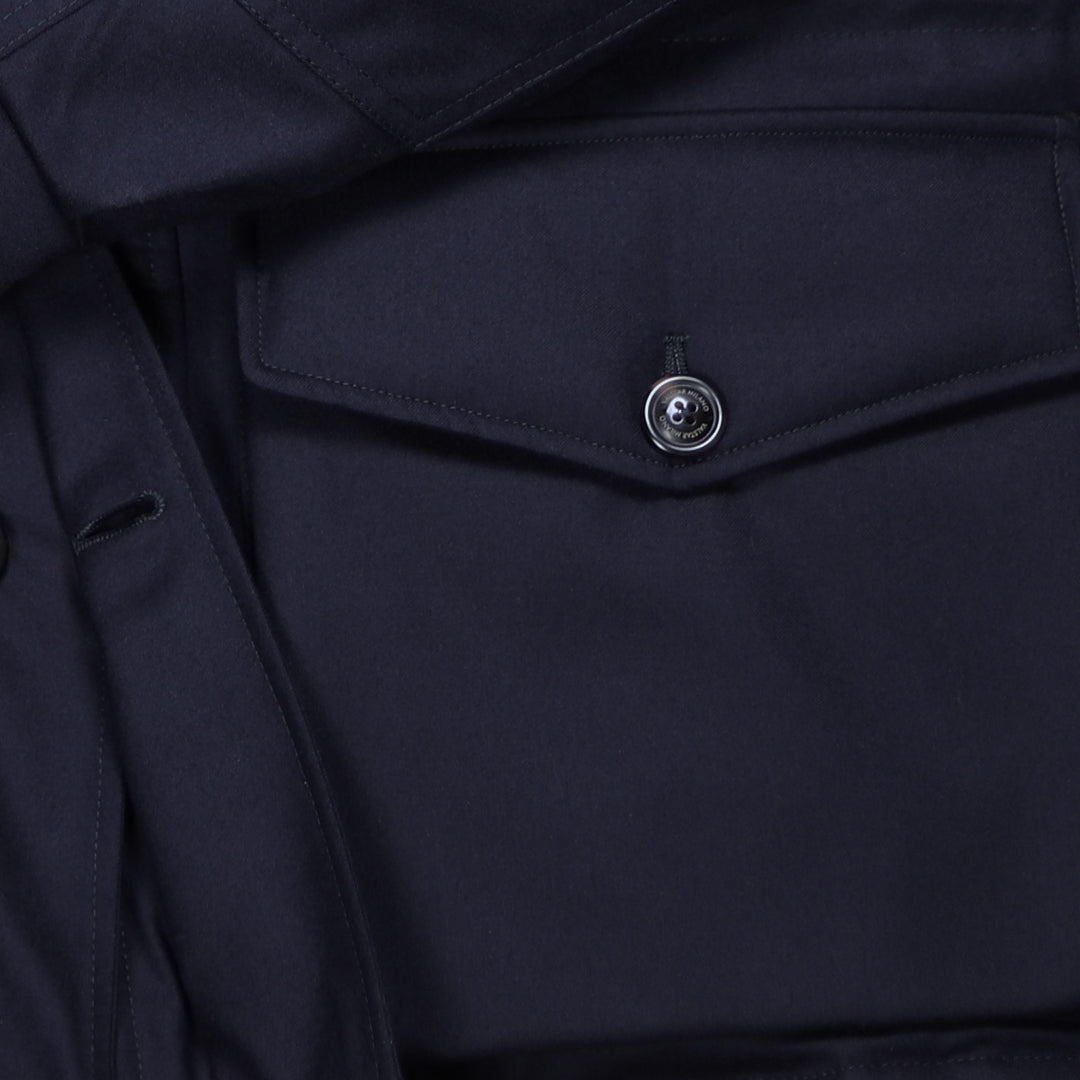 Navy Wool Down Padded Field Jacket