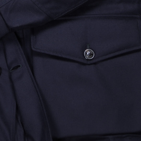 Navy Wool Down Padded Field Jacket