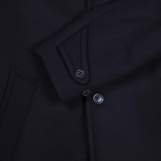 Navy Virgin Wool Raglan Coat