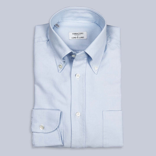 Sky Blue Regular Fit Washed Oxford Button Down Shirt