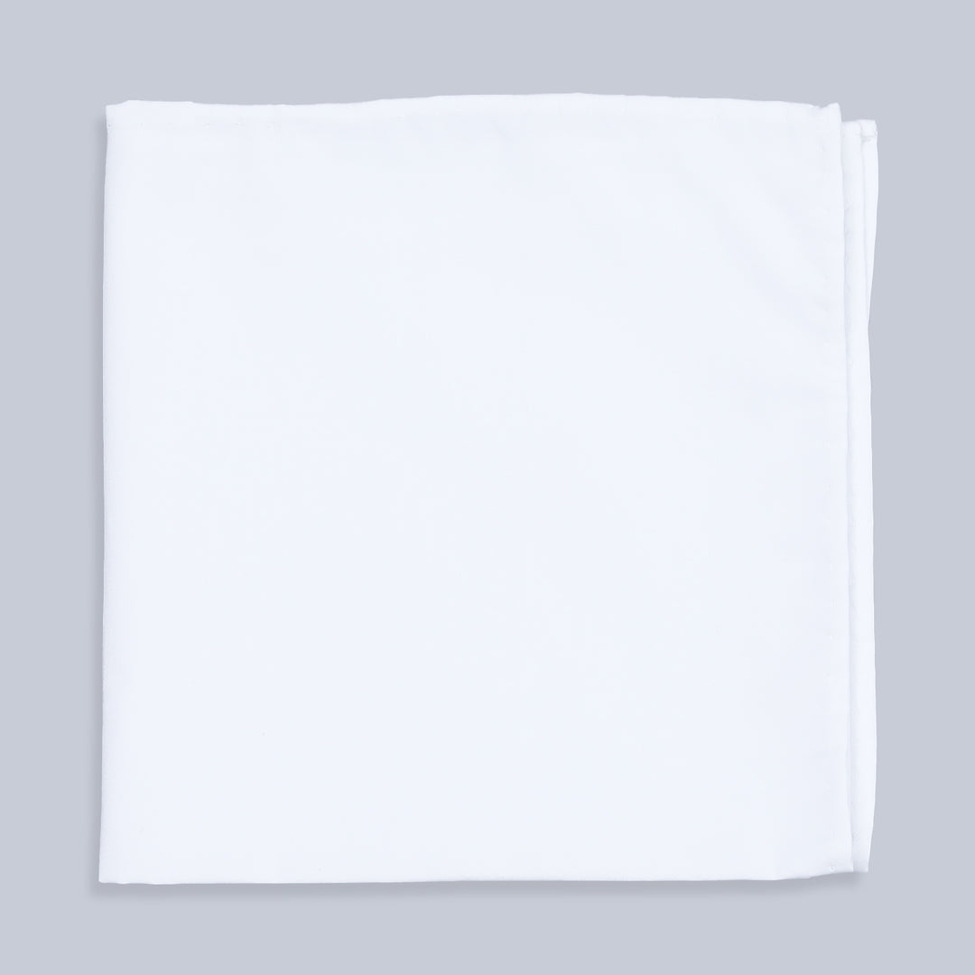 White Cotton Pocket Square