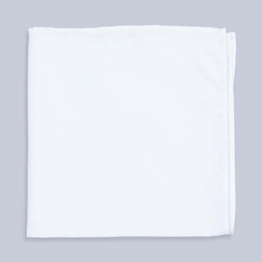White Cotton Pocket Square