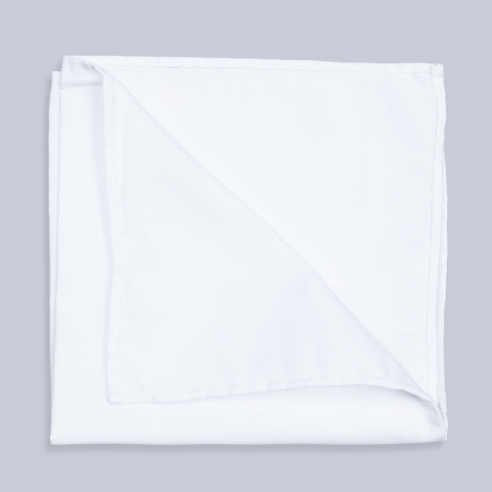 White Cotton Pocket Square