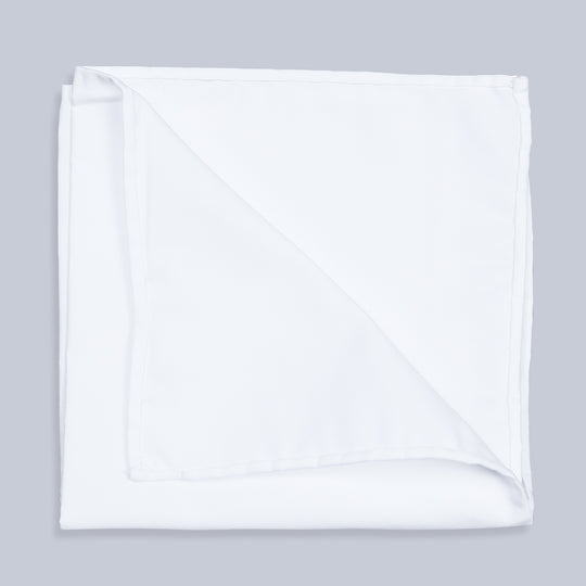 White Cotton Pocket Square