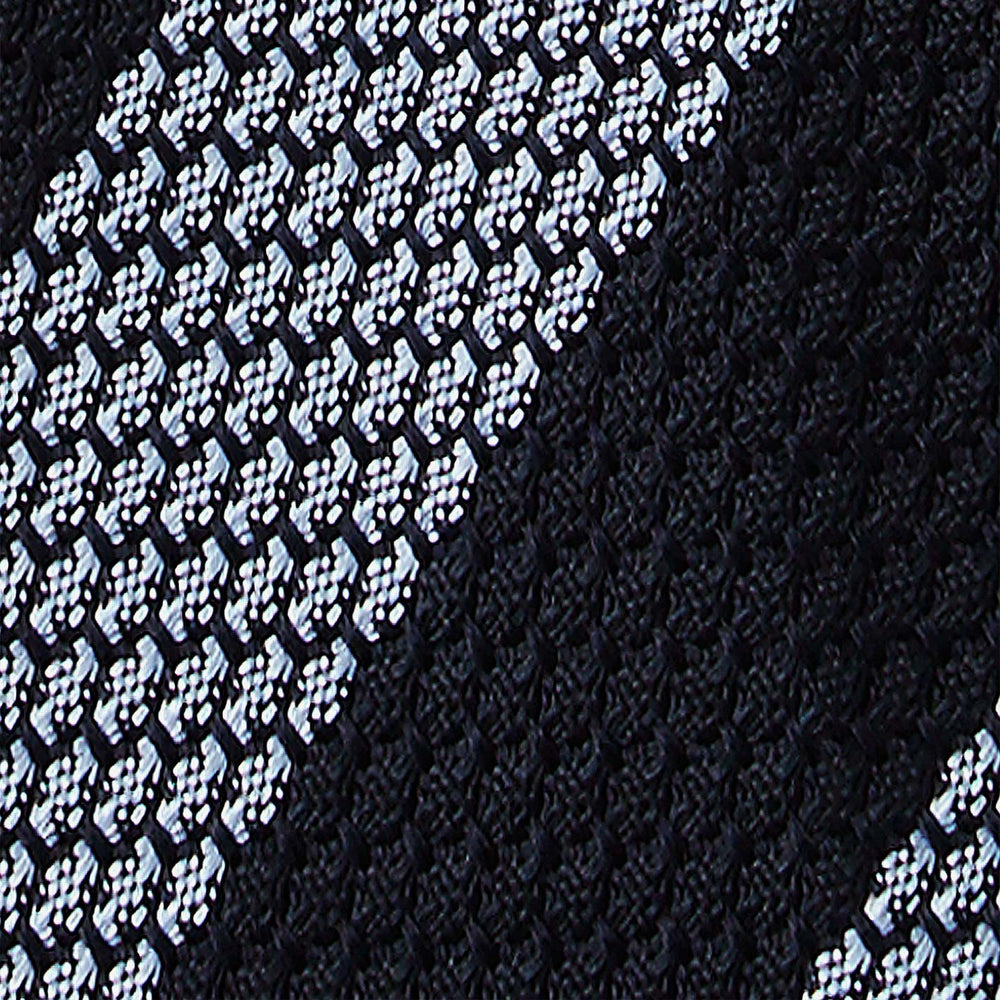 Navy Sea Striped Grenadine Silk Tie