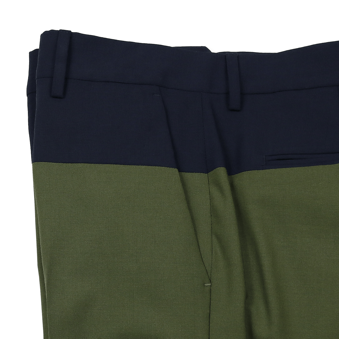 Navy Green Wool Trousers