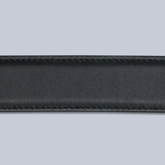 Black Wide Nappa Calf Leather Belt