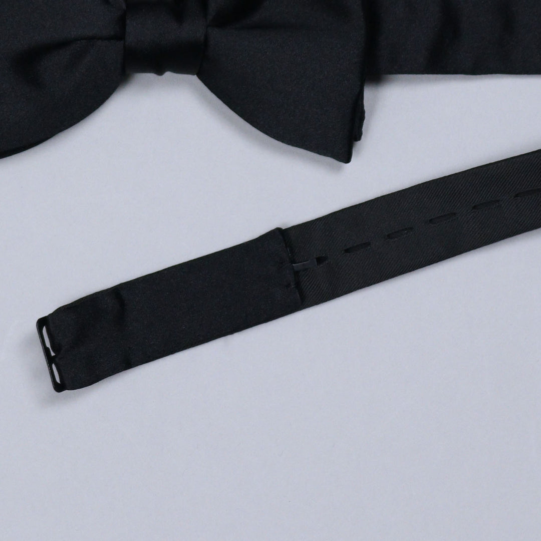 Black Silk Ready Tied Bow Tie