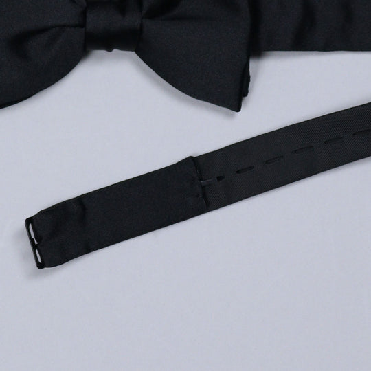 Black Silk Ready Tied Bow Tie