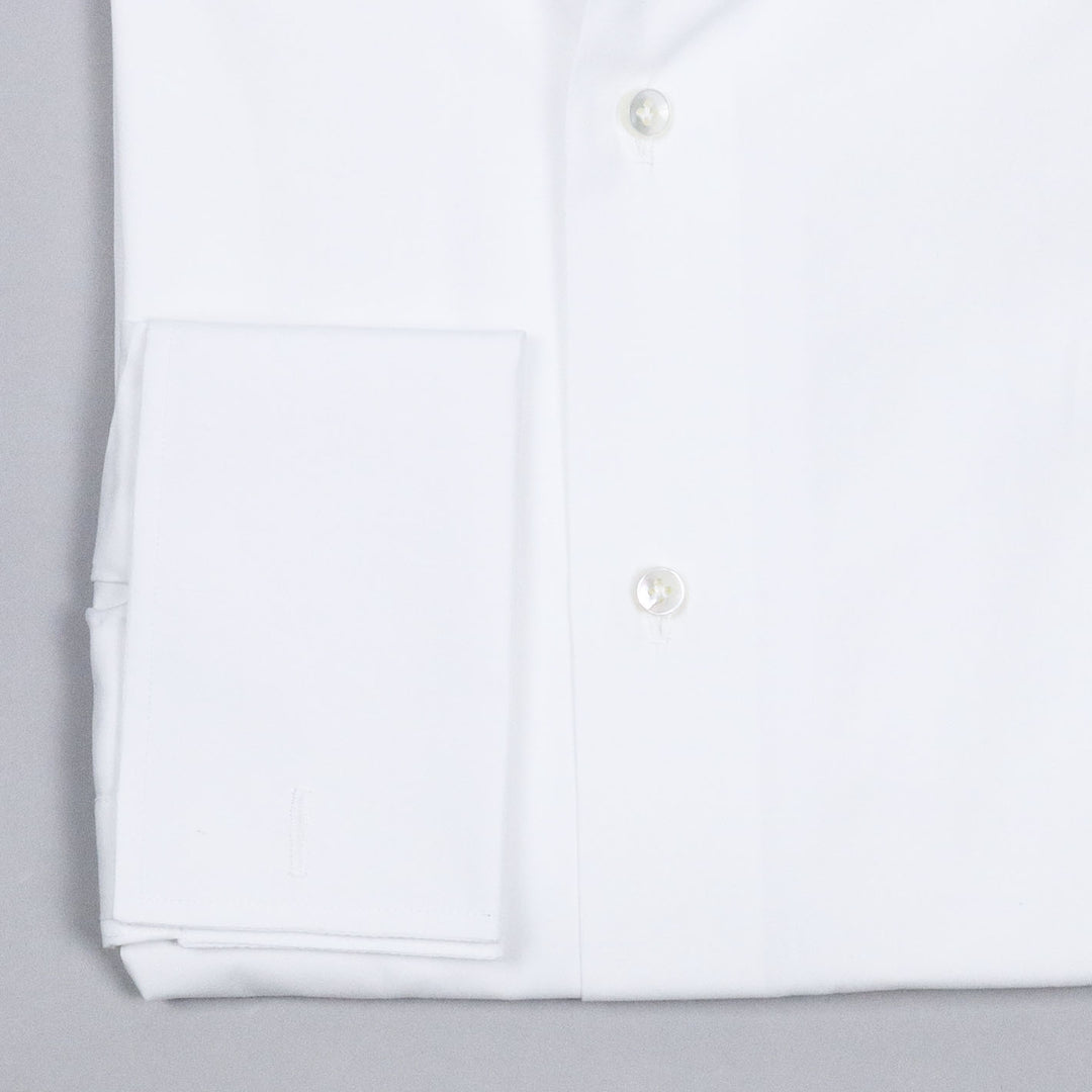 White Double Cuff Slim Fit Cutaway Shirt