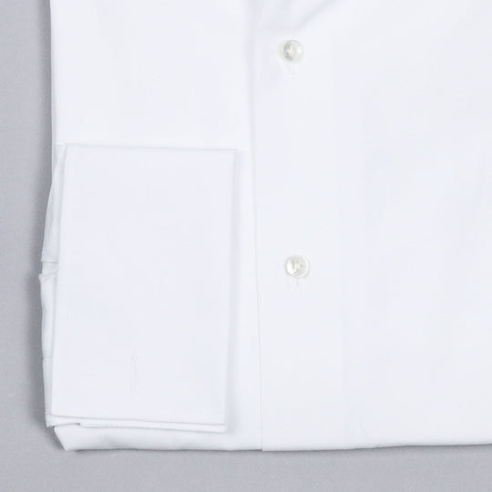 White Double Cuff Slim Fit Cutaway Shirt
