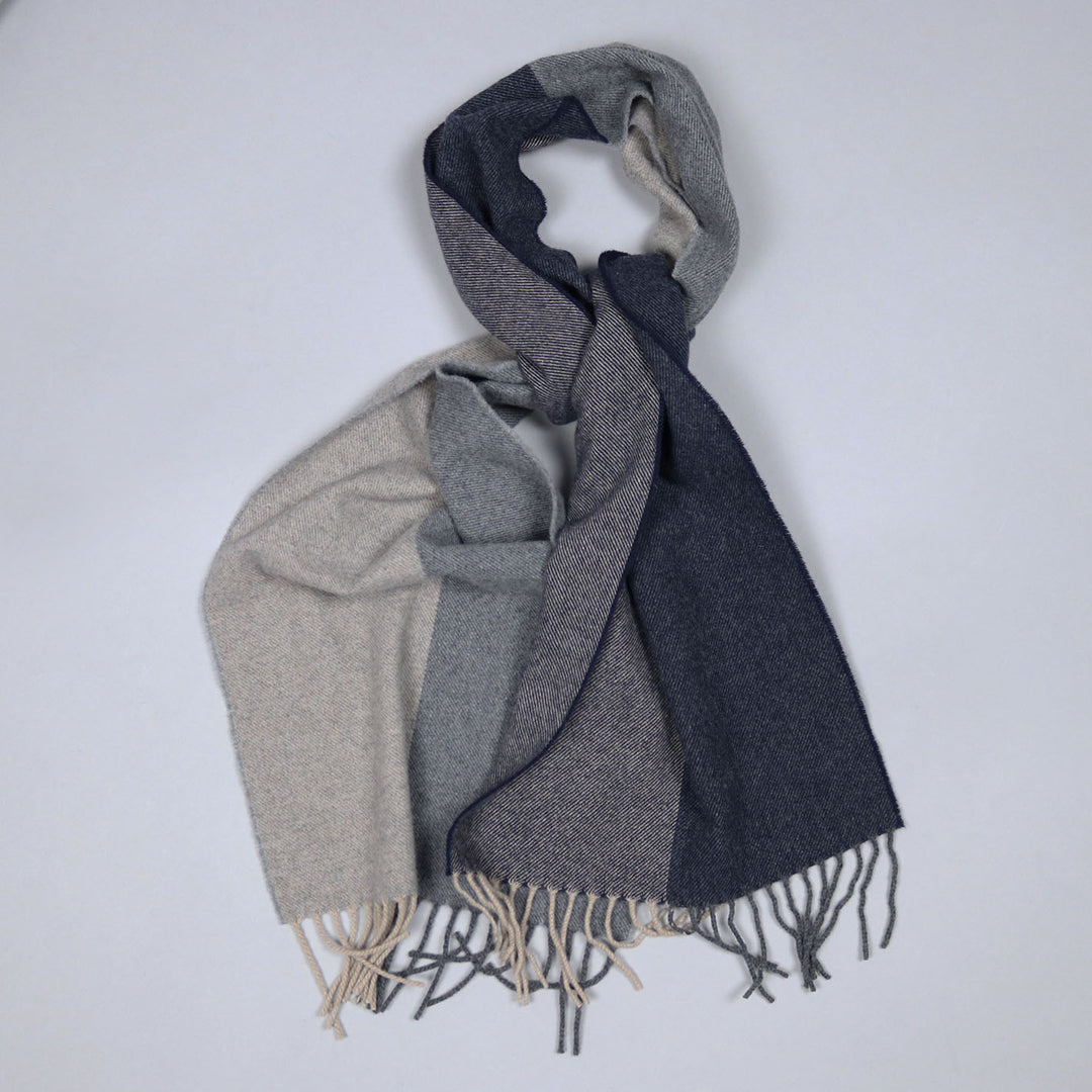 Blue Grey Cashmere Merino Scarf