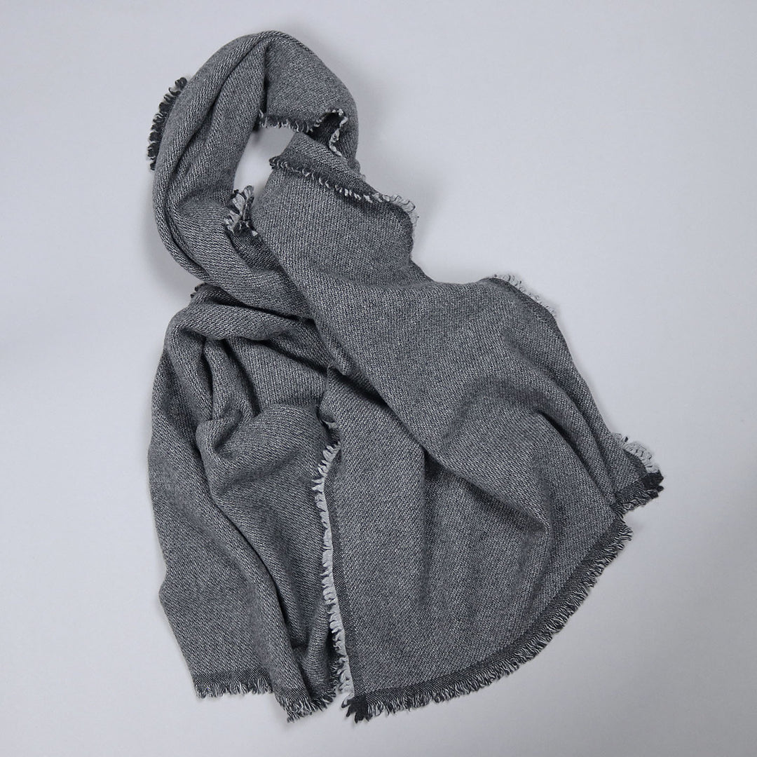 Dark Grey Cashmere Merino Wool Scarf