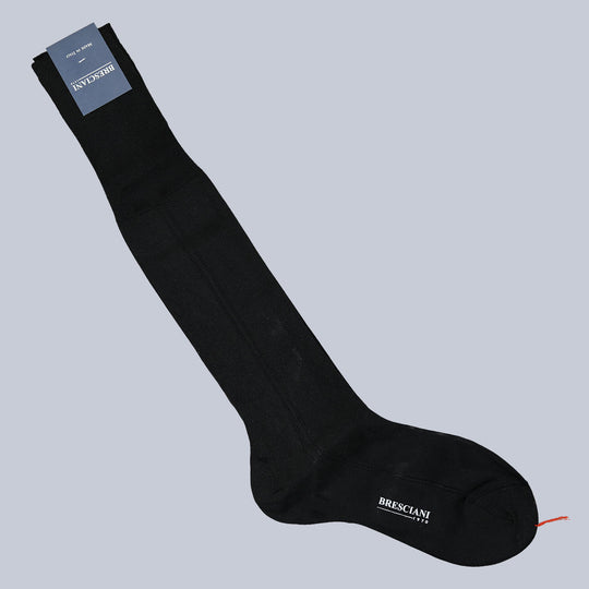 Black Silk Tuxedo Over The Calf Socks