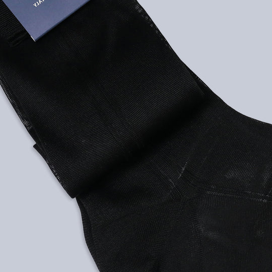 Black Silk Tuxedo Over The Calf Socks