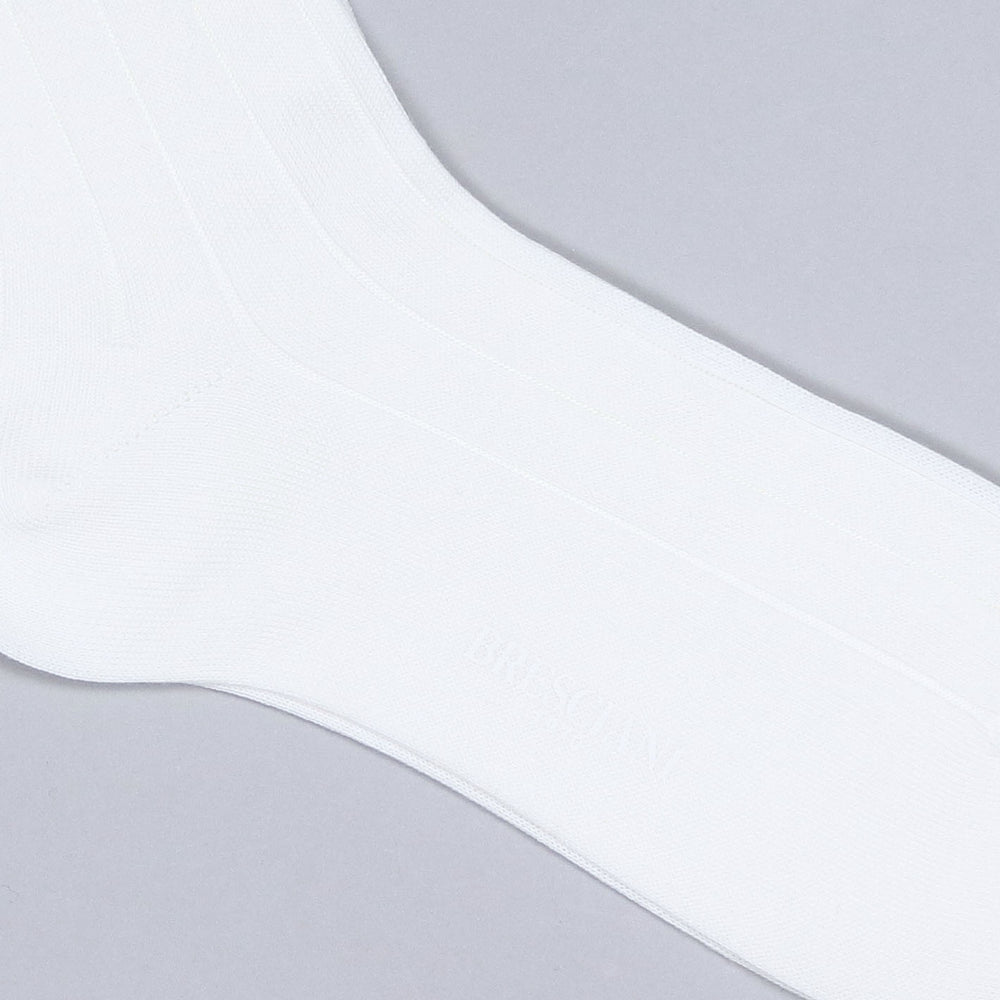 Off-white Wide Ribbed Cotton Ankle Length Socks