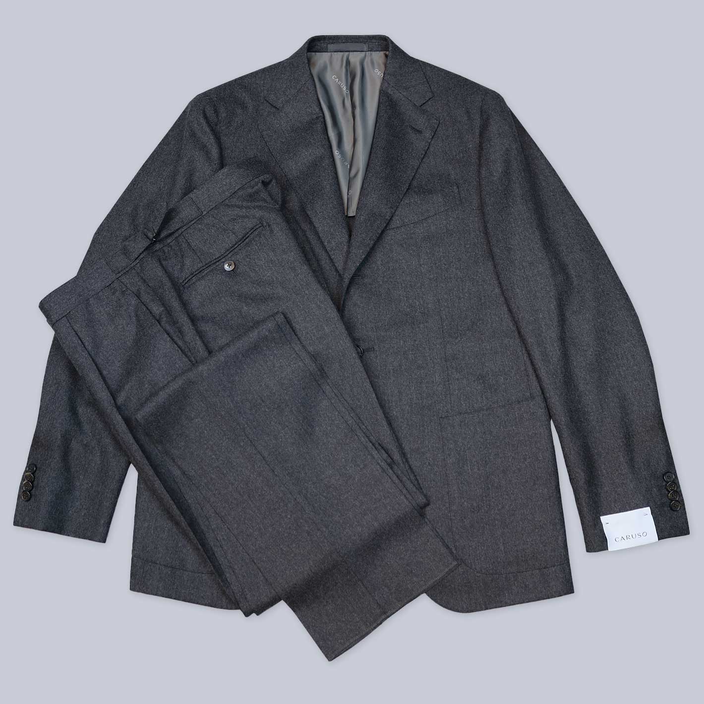 Dark Grey Wool Flannel Aida Suit – Lund & Lund