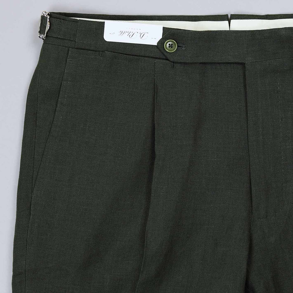 Green Linen Bermuda Shorts