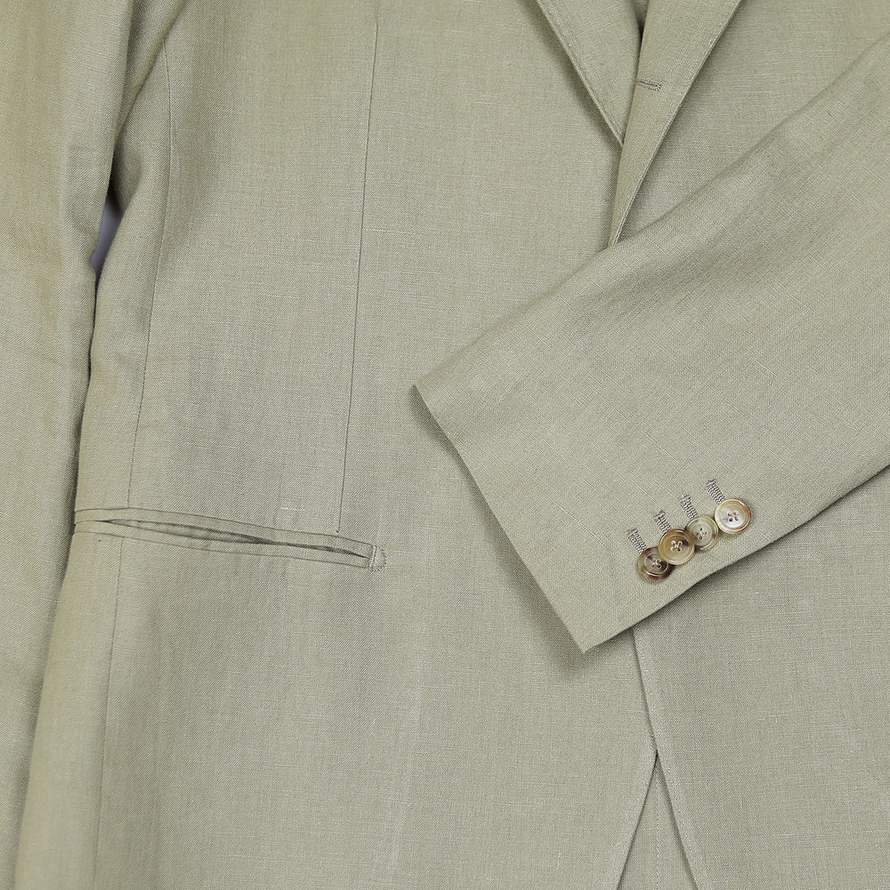 Khaki Casual Linen Suit