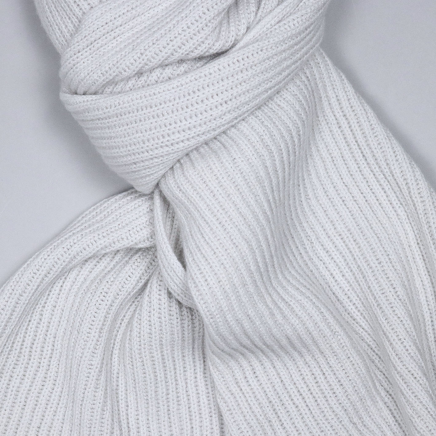 Ribbed Cashmere Scarf - Heather Grey