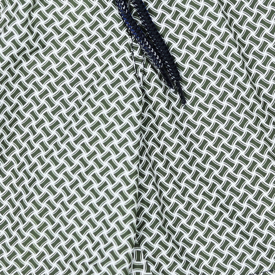 Green White Printed Swim Shorts
