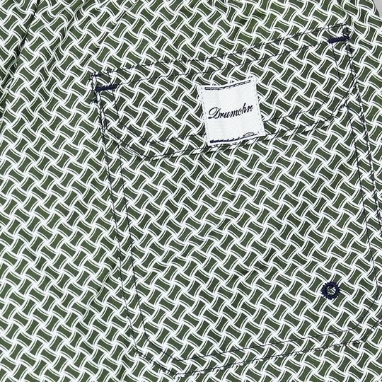 Green White Printed Swim Shorts