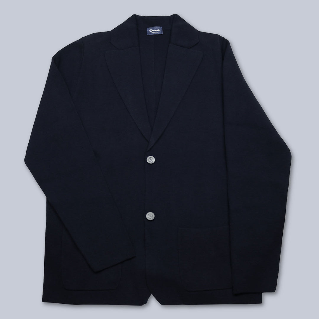 Navy Cotton Cardigan Blazer